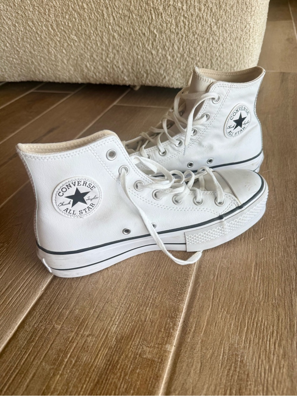 Converse White High Top Canvas Sneakers